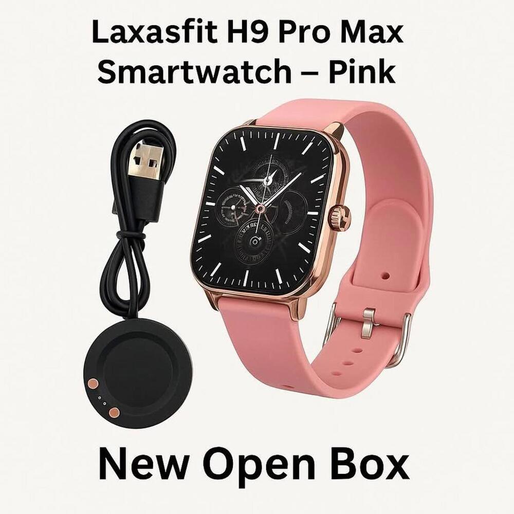 LAXASFIT | H9 Pro Max Smartwatch – Pink | New Open Box